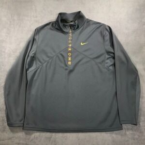 Nike Livestrong 1/4 Zip Pullover Mens Extra Large Gray Performance Cycling Shirt